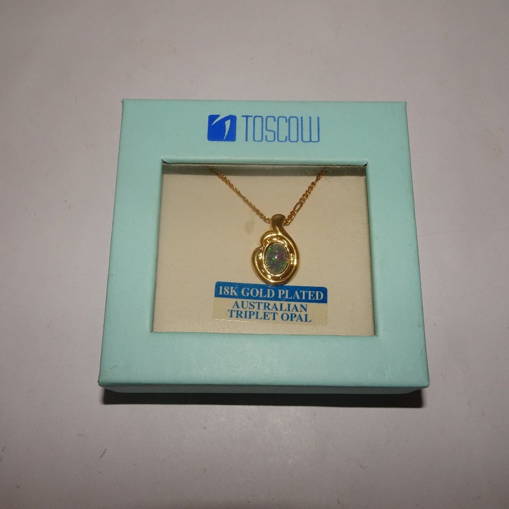 Toscow 18K G.P. Australian Triplett Opal Necklace